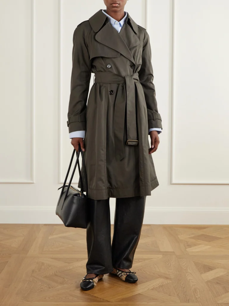 Burberry Checked Leather-trimmed Bouclé Ballet Flats