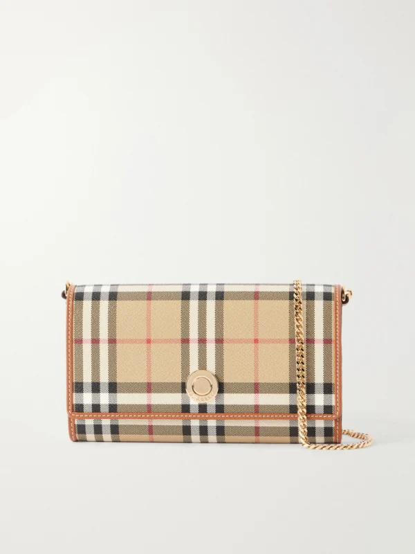 Burberry Checked Leather-trimmed Coated Canvas Clutch