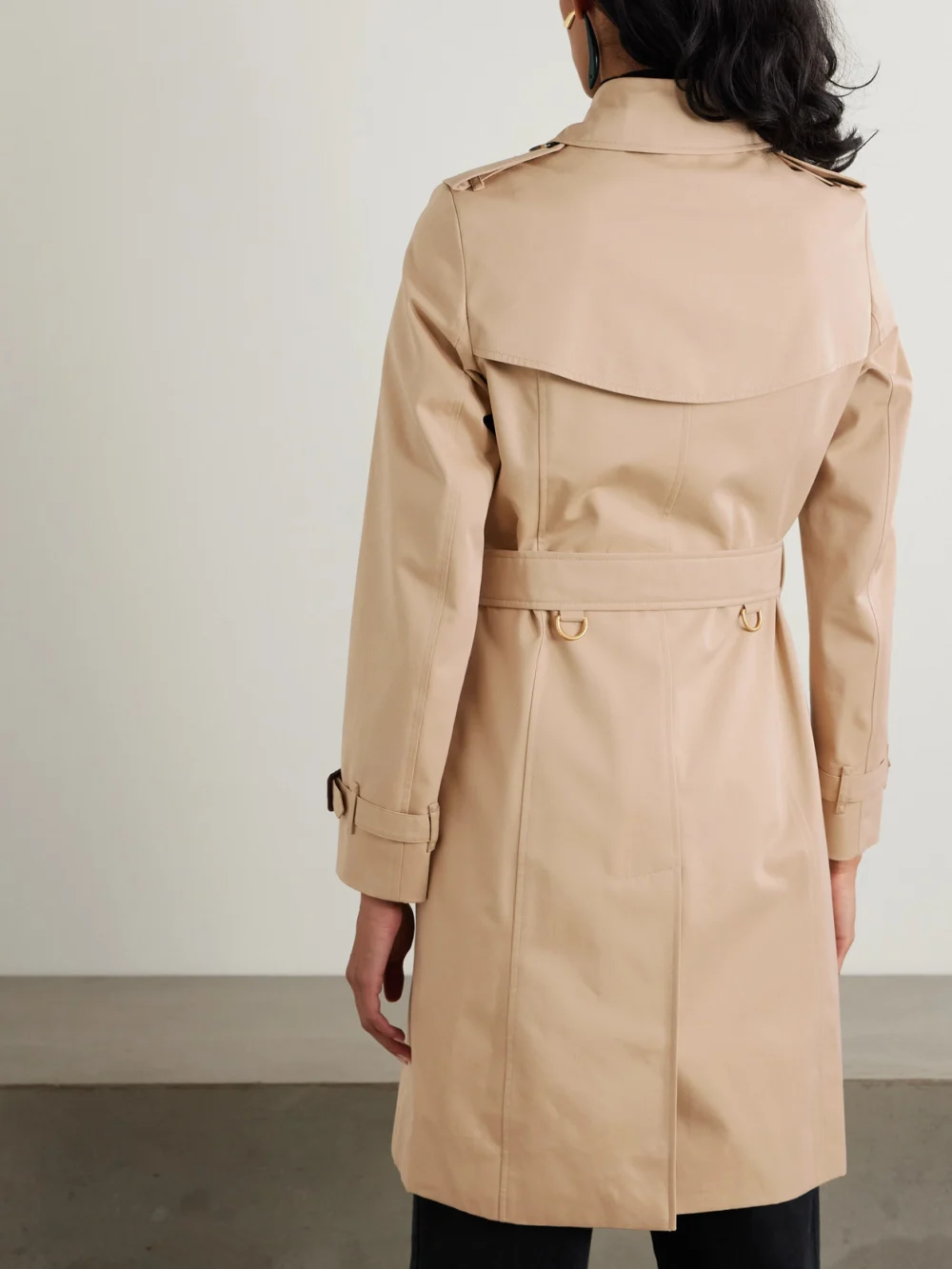 Back view of the Burberry Chelsea Organic Cotton-gabardine Trench Coat
