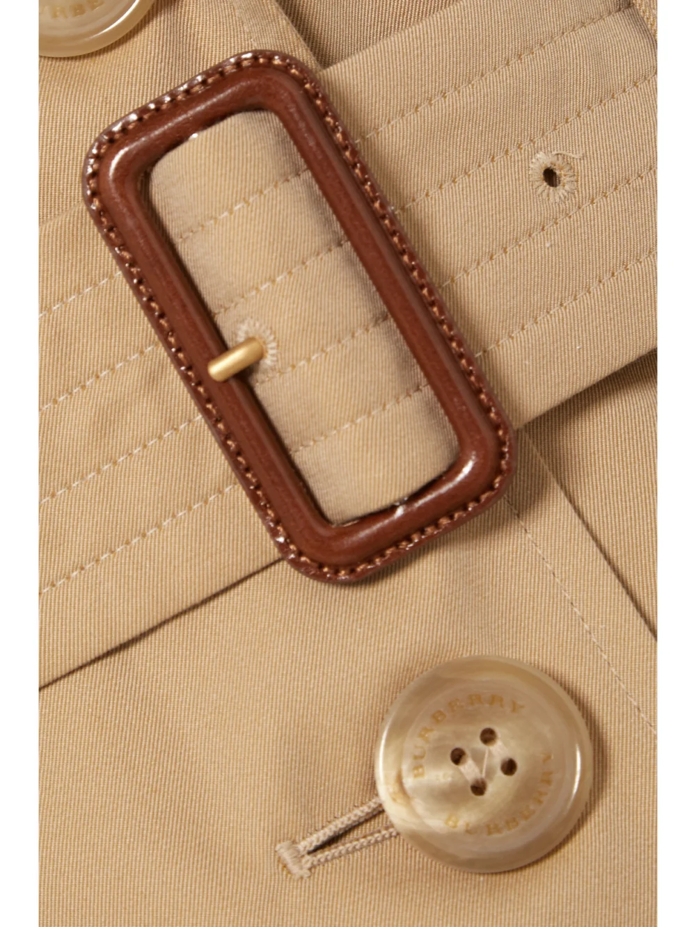 Close-up detail of the Burberry Chelsea Organic Cotton-gabardine Trench Coat