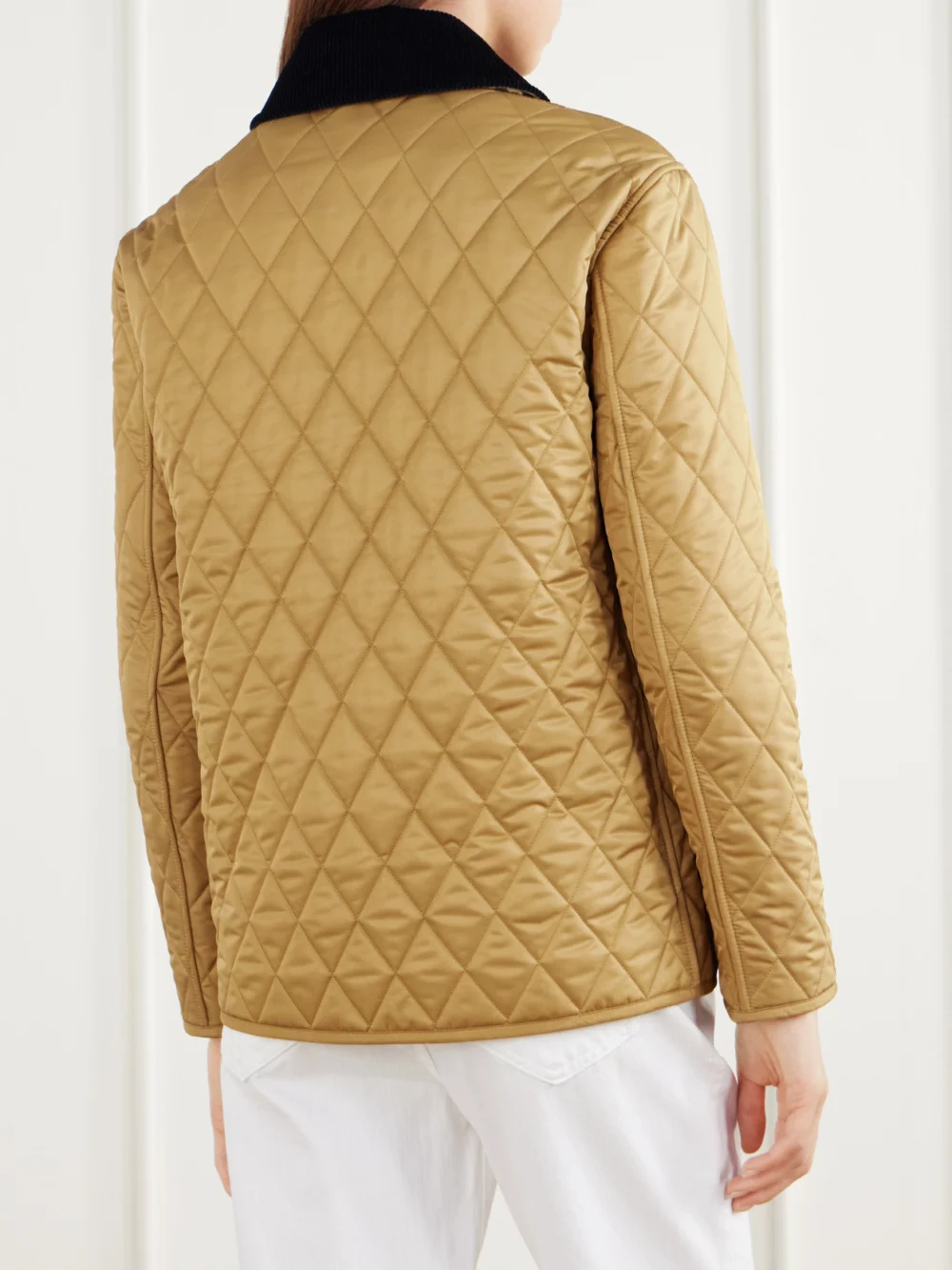 Back view of the Burberry Corduroy-trimmed Quilted Shell Jacket