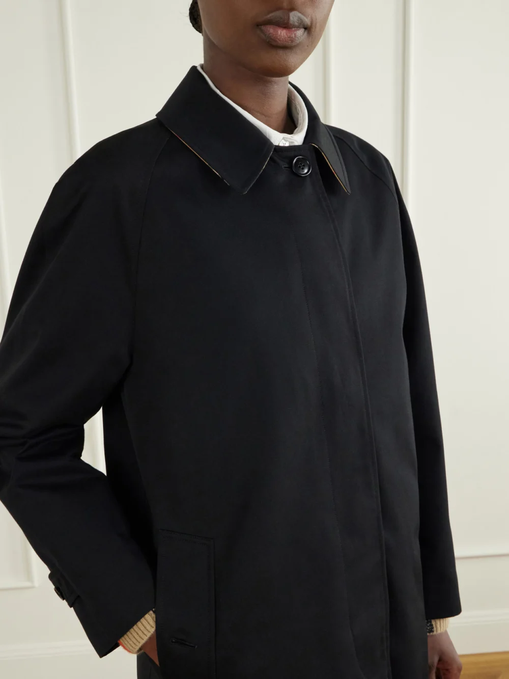 Close-up detail of the Burberry Cotton-gabardine Coat