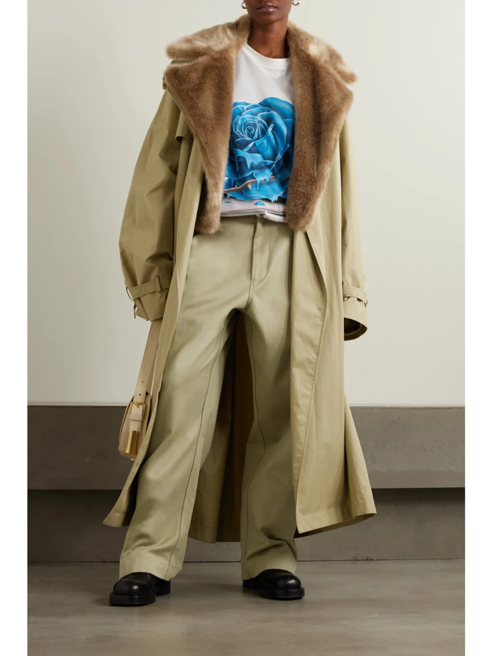 Burberry Cotton Tapered Pants, worn by a model