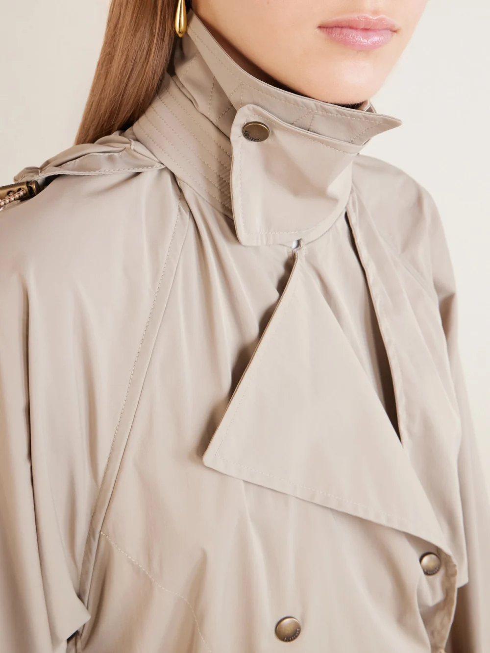 Close-up detail of the Burberry Cropped Shell Jacket