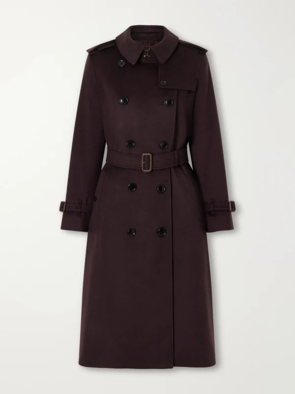 Burberry Double-breasted Belted Cashmere Trench Coat