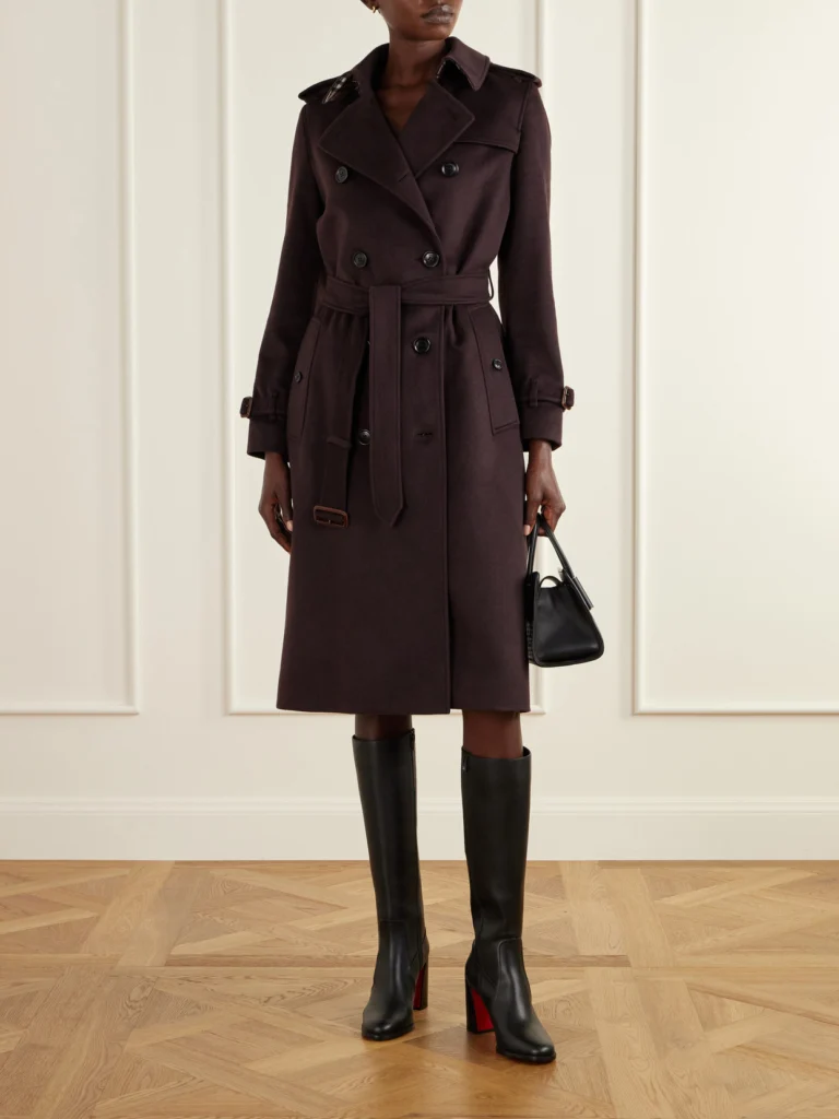 Burberry Double-breasted Belted Cashmere Trench Coat