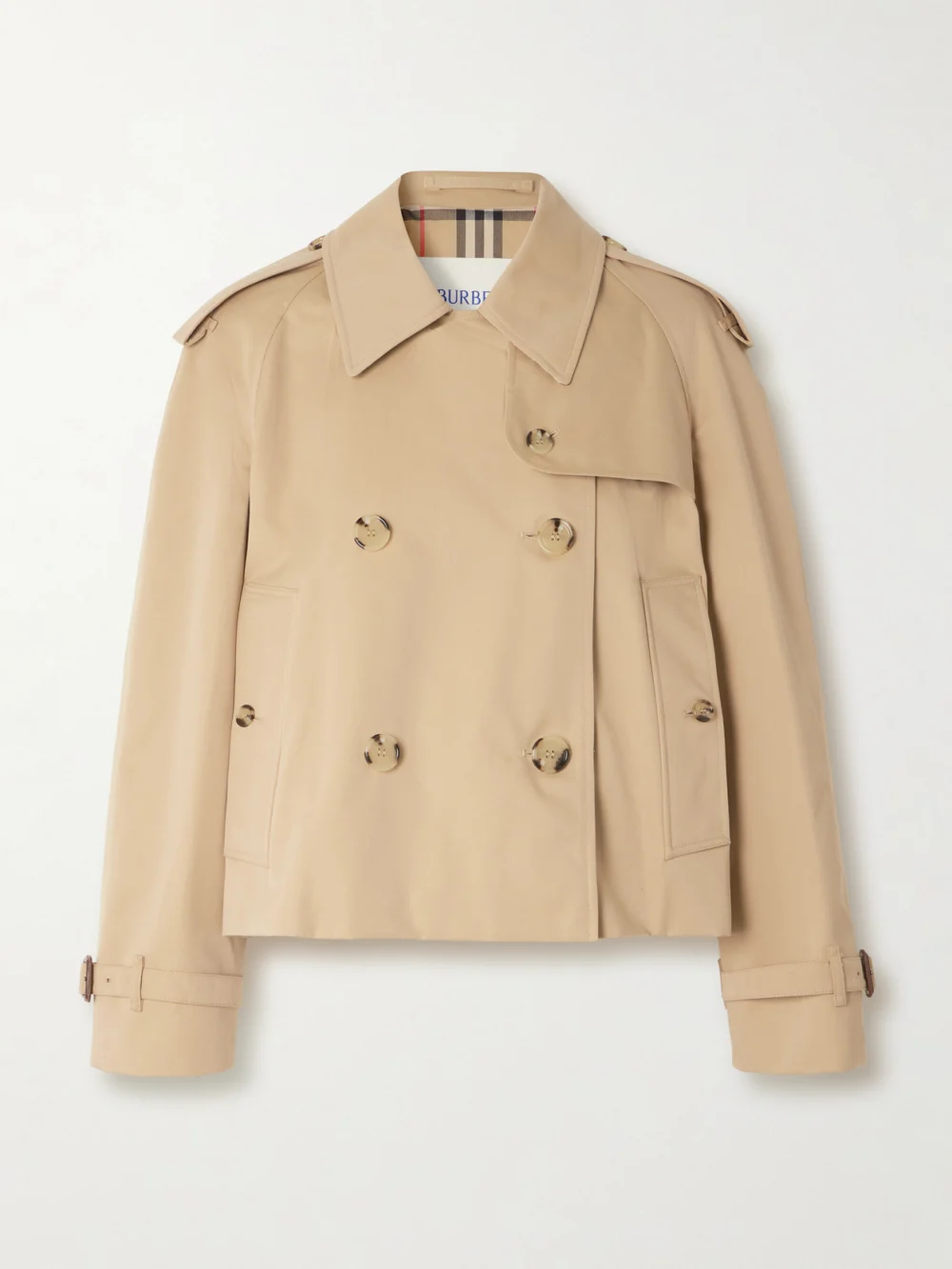 Burberry Double-breasted Cotton-gabardine Trench Coat in beige