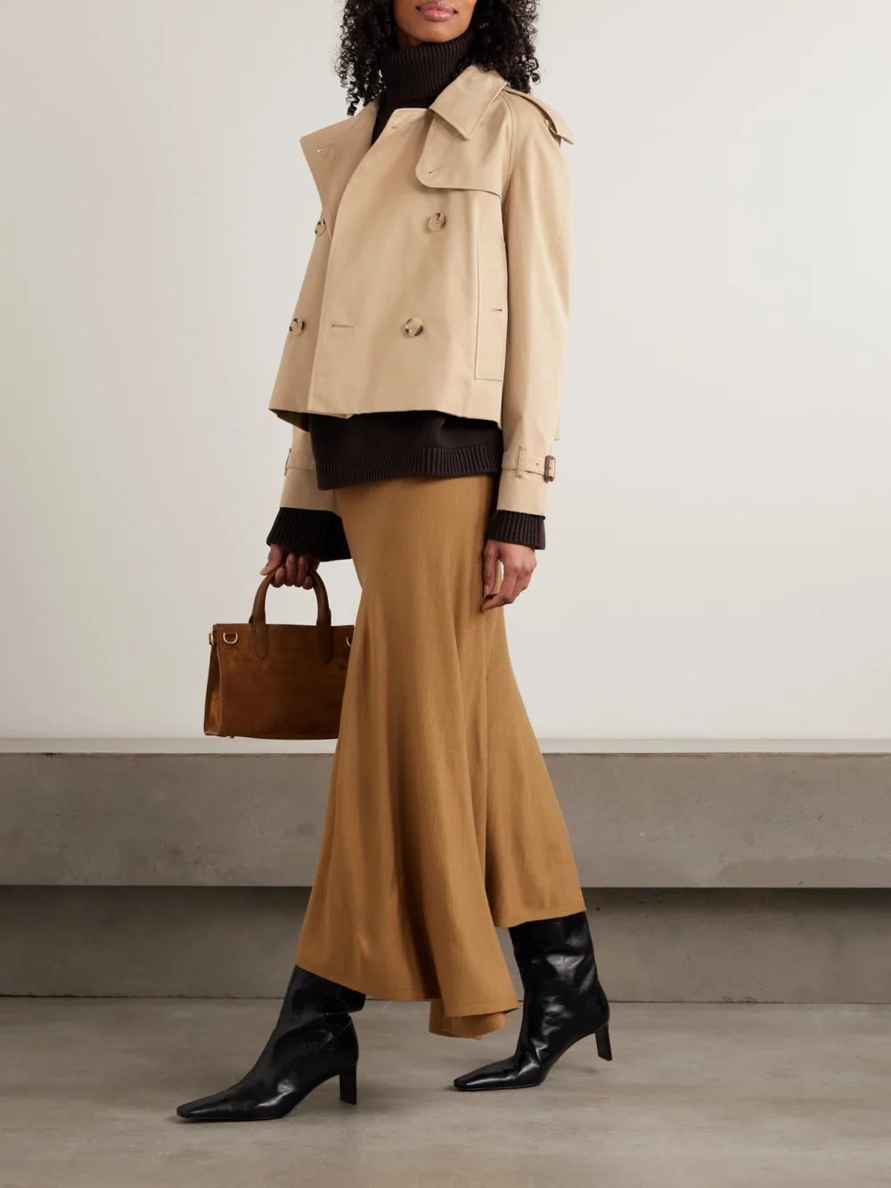 Burberry Double-breasted Cotton-gabardine Trench Coat, worn by a model
