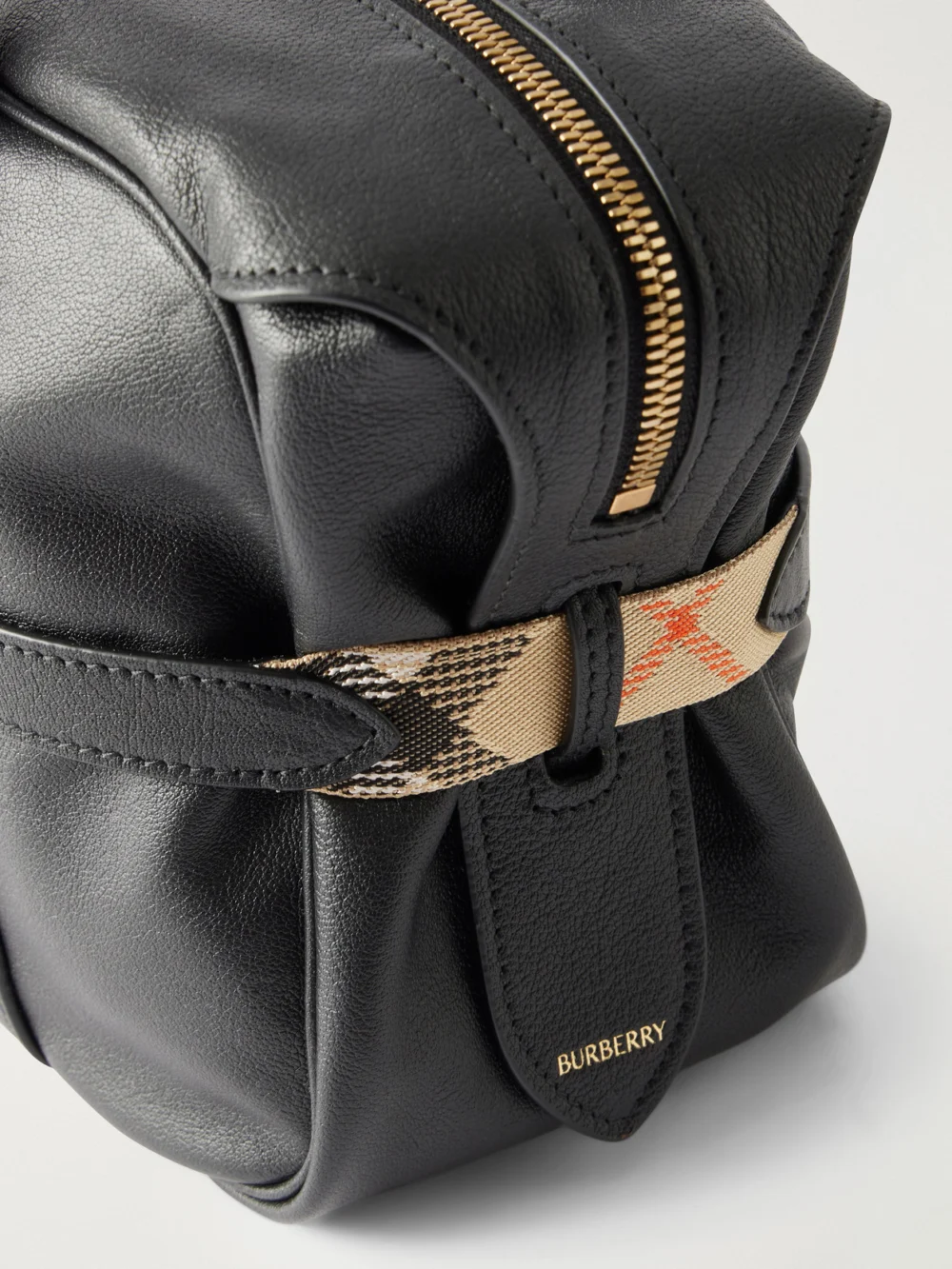 Close-up detail of the Burberry Embellished Leather Shoulder Bag