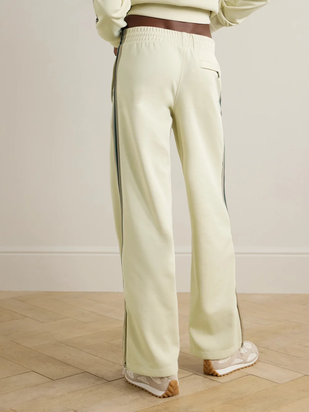 Back view of the Burberry Embroidered Striped Jersey Track Pants