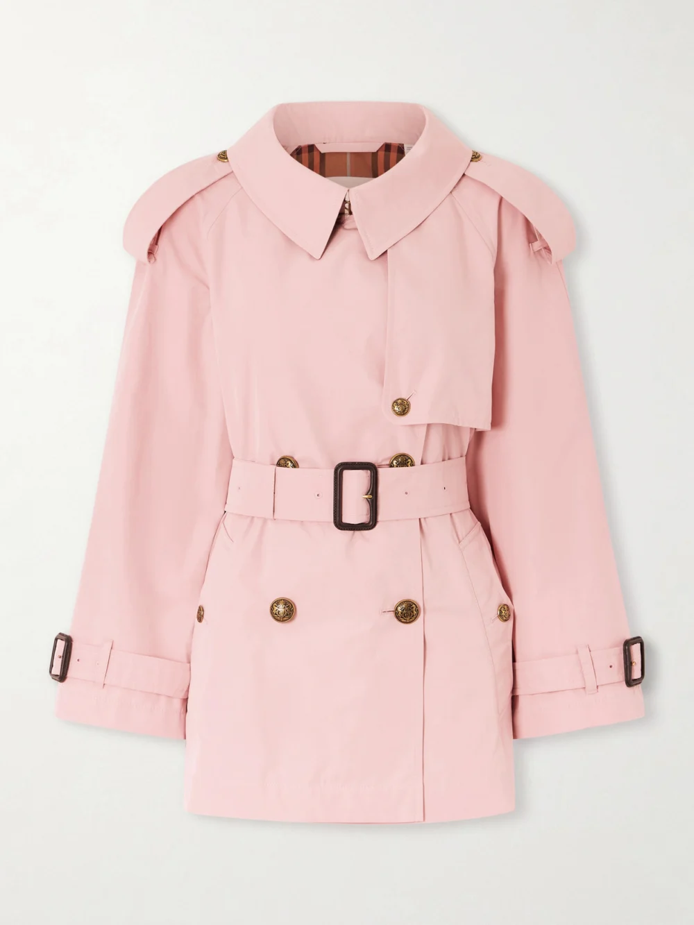 Burberry Fitzrovia Double-breasted Belted Cotton-poplin Trench Coat in pink