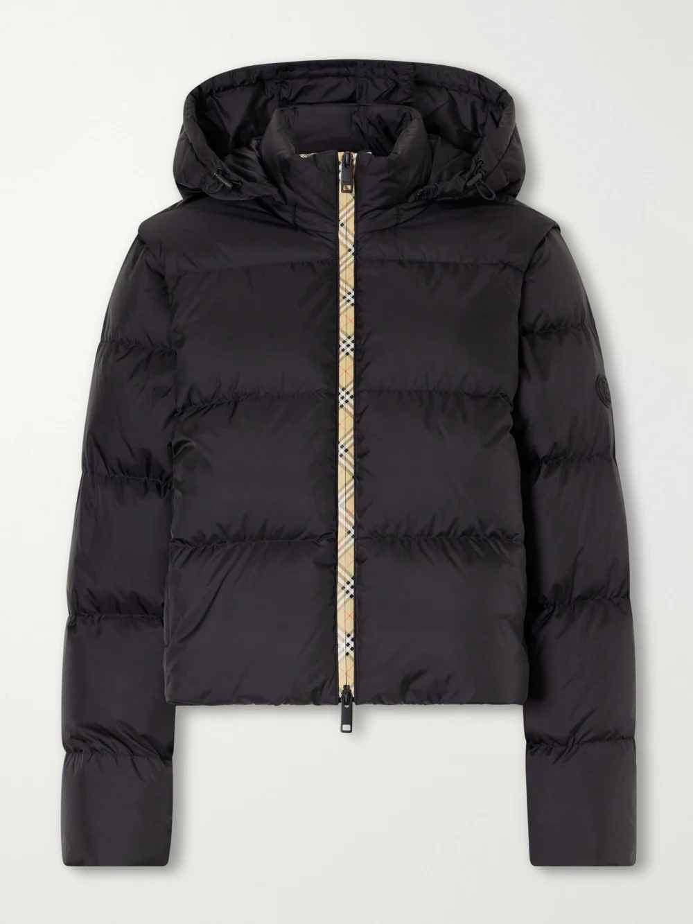Burberry Hooded Logo-appliquéd Quilted Shell Jacket in black