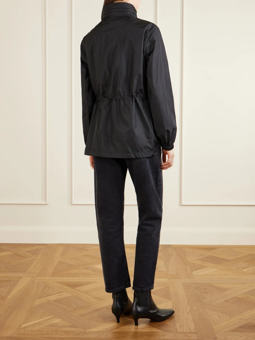 Back view of the Burberry Hooded Shell Jacket