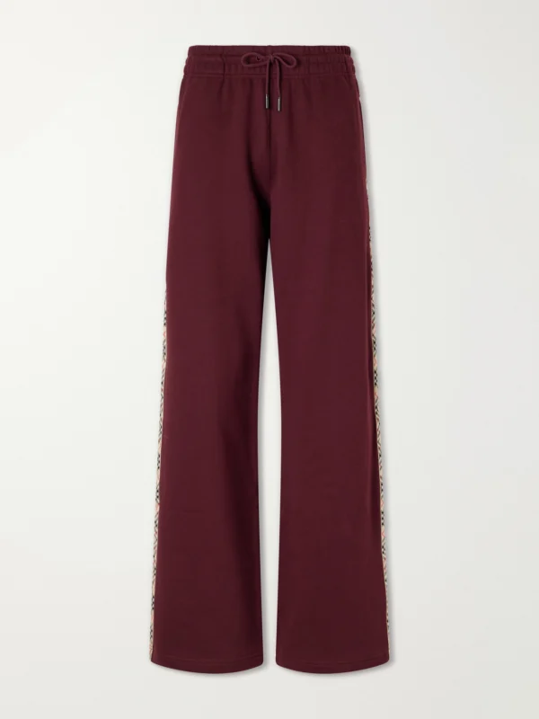 Burberry Jodie Checked Cotton-jersey Straight-leg Track Pants
