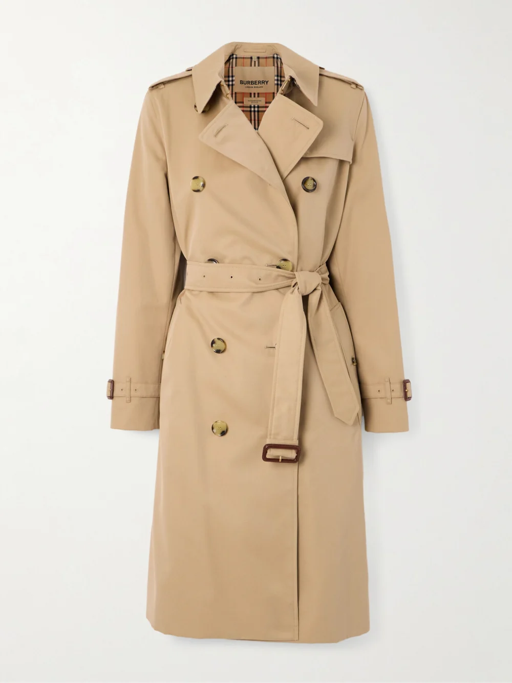 Burberry Kensington Long Organic Cotton-gabardine Trench Coat in neutral