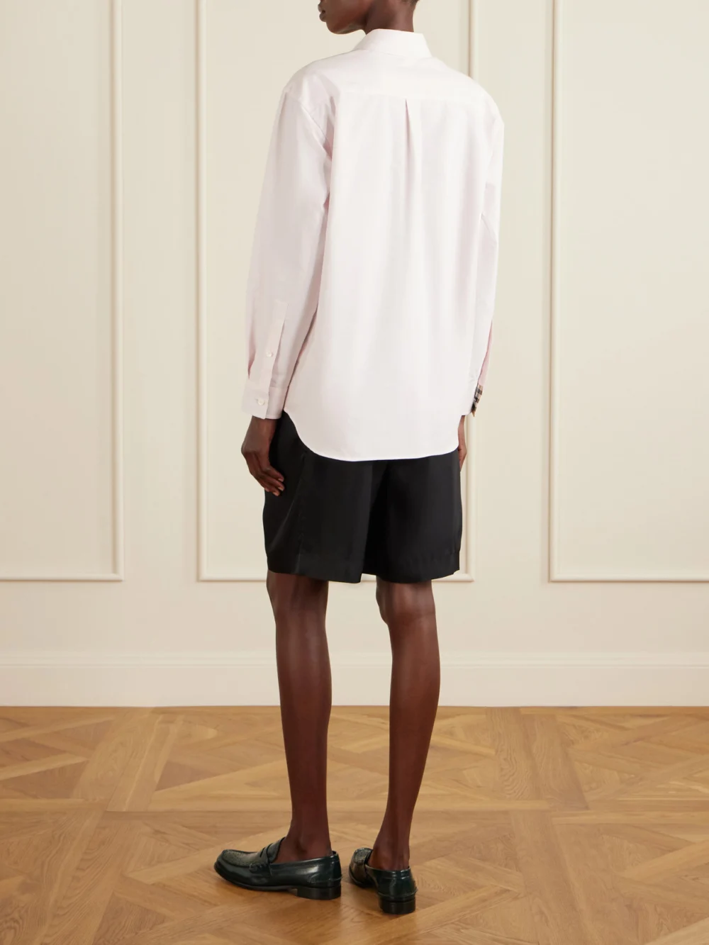 Back view of the Burberry Letitia Logo-embroidered Cotton Oxford Shirt