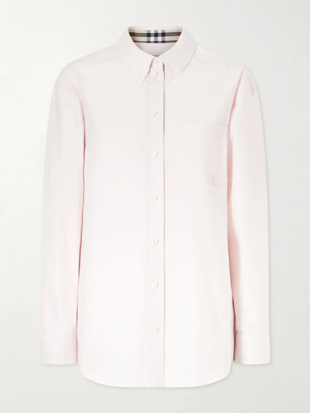 Burberry Letitia Logo-embroidered Cotton Oxford Shirt in pink