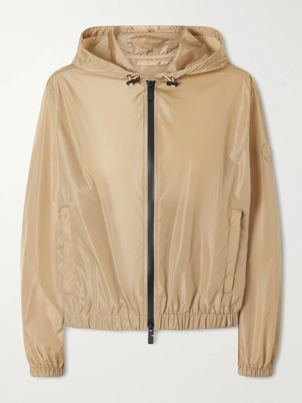 Burberry Nelson Hooded Printed Shell Jacket in beige