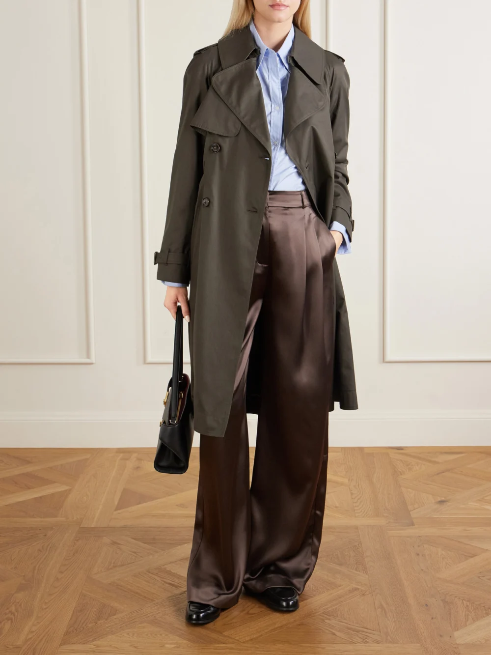Burberry Pembury Belted Cotton-gabardine Trench Coat, worn by a model