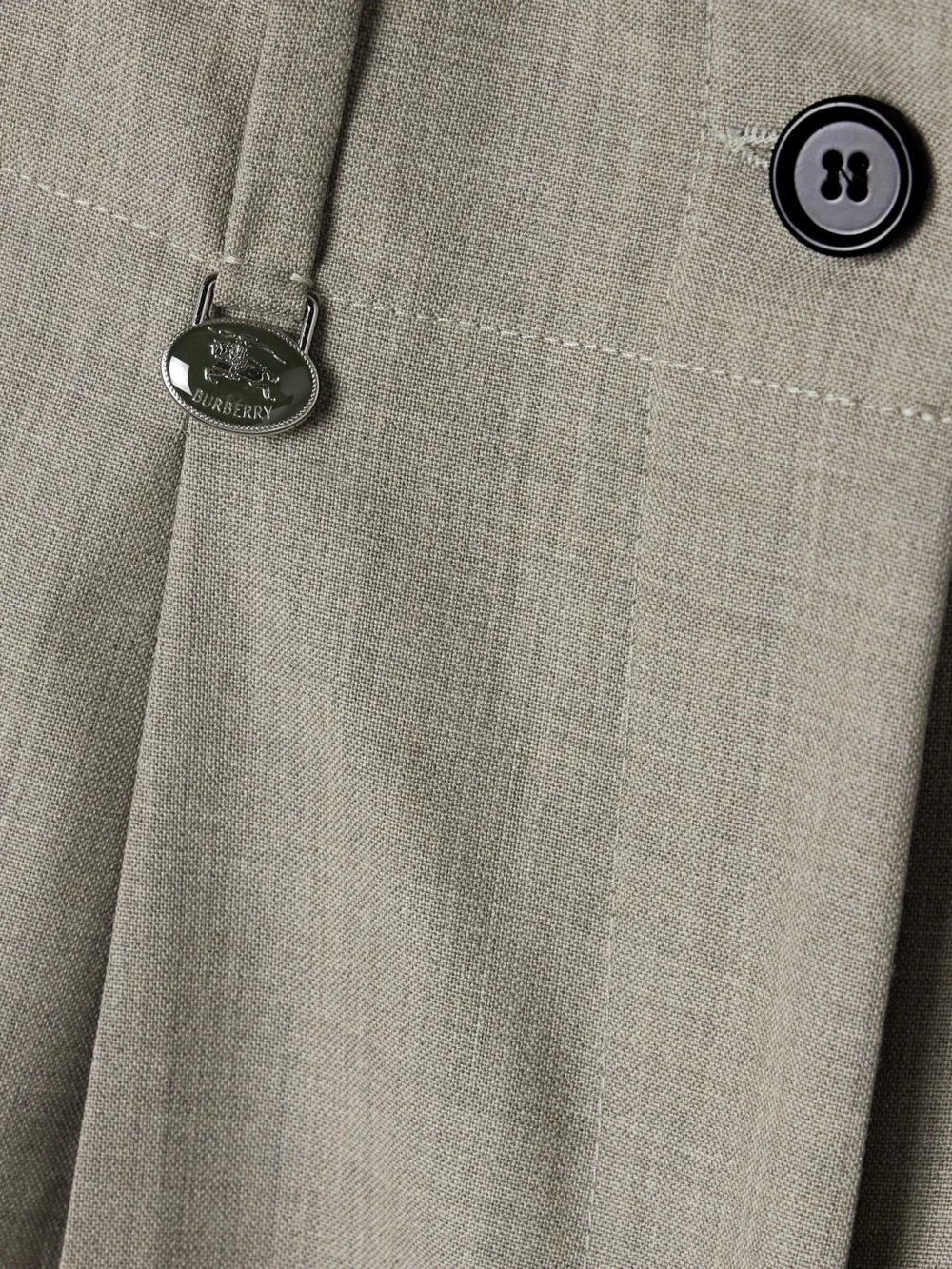 Close-up detail of the Burberry Pleated Wool Tapered Pants