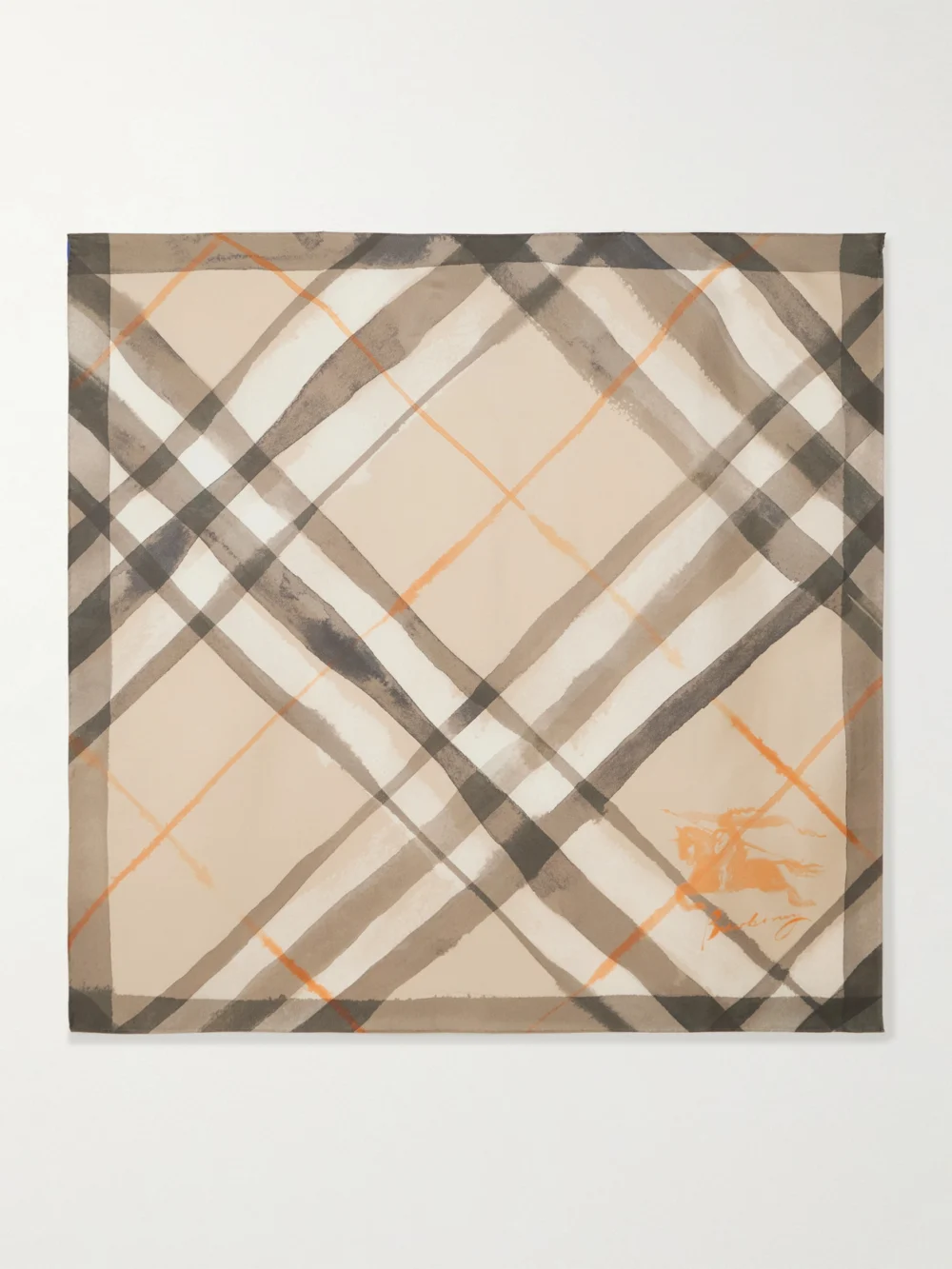 Burberry Printed Silk-twill Scarf in beige