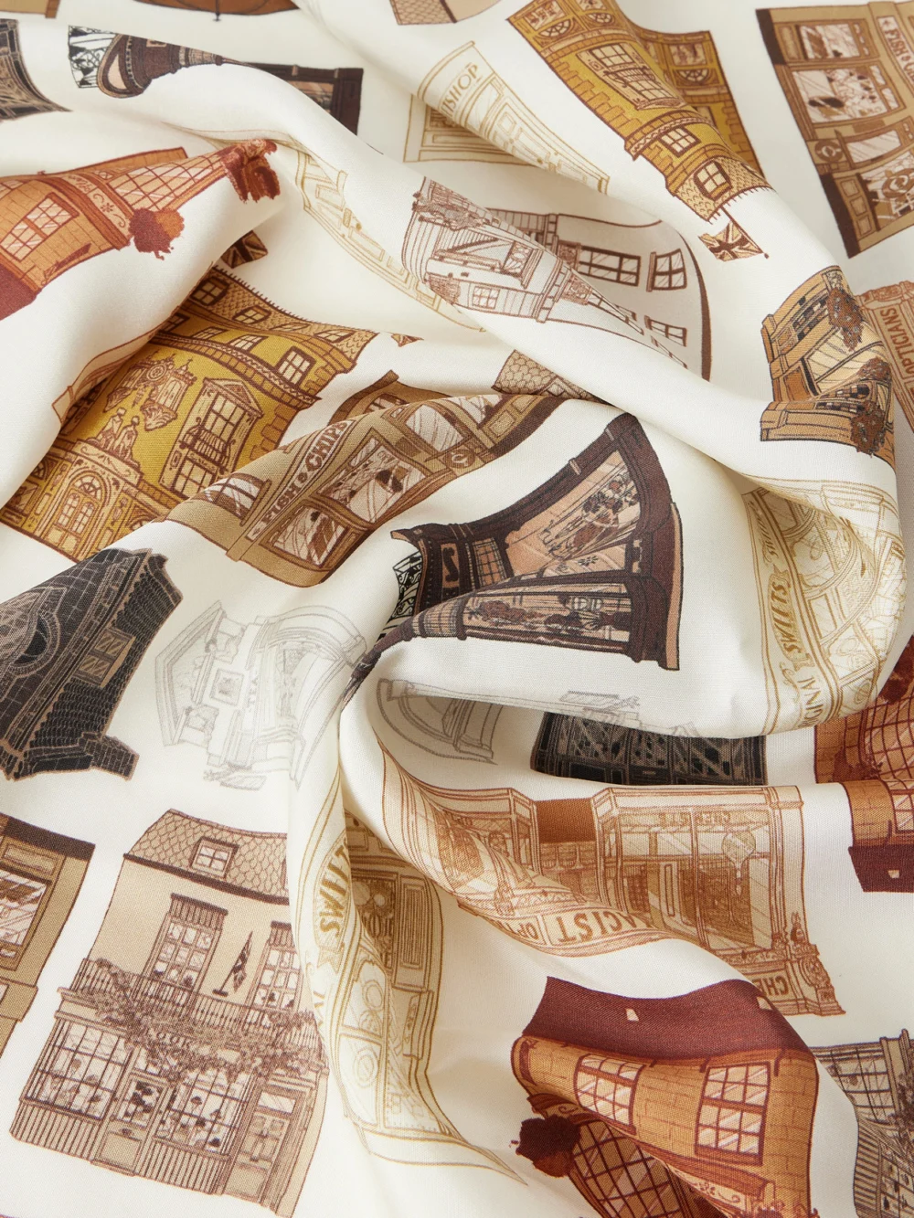 Close-up detail of the Burberry Printed Silk-twill Scarf