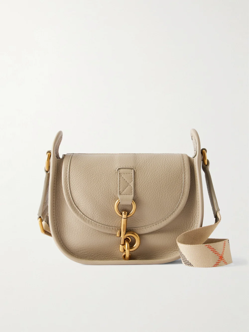 Burberry Small Leather Shoulder Bag in beige