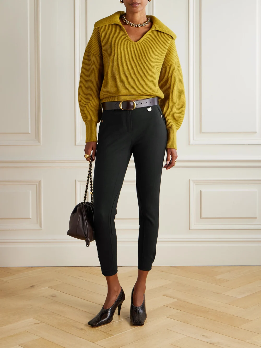 Burberry Stretch-cotton Skinny Pants, worn by a model