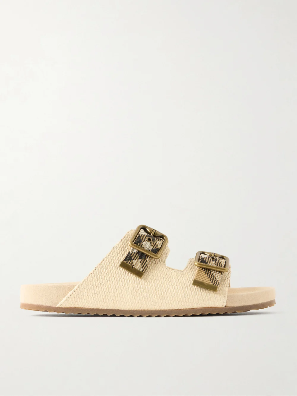 Burberry Urchin Woven Raffia Sandals in beige
