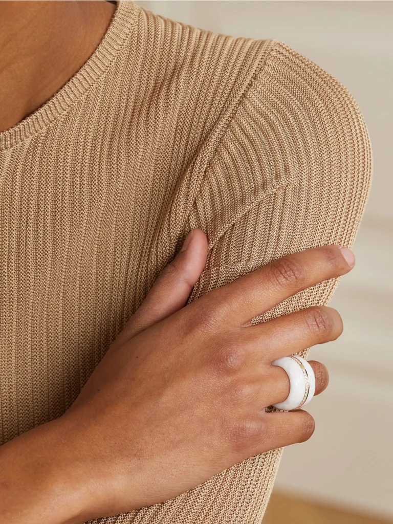 By Pariah 14-karat Recycled Gold, Marble and Diamond Ring