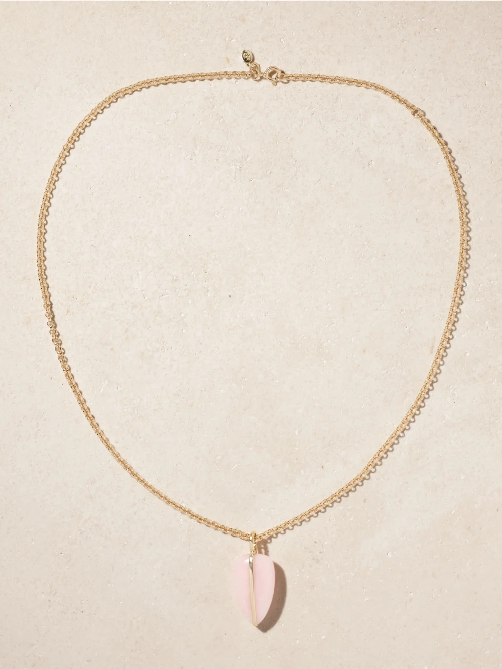 Close-up detail of the By Pariah 14-karat Recycled Gold Opal Necklace