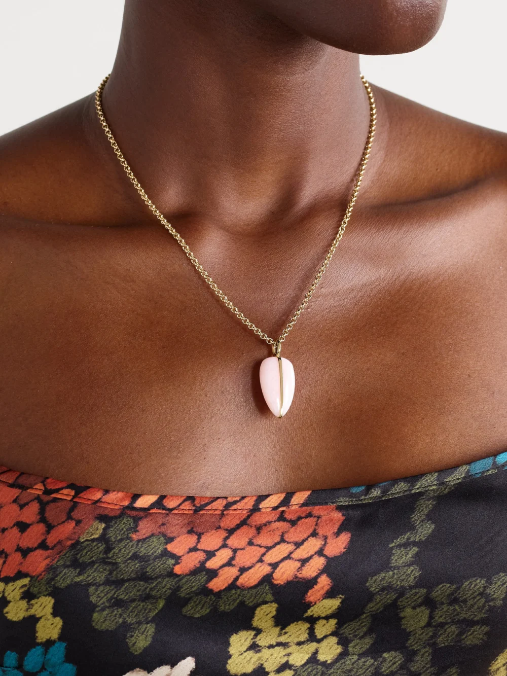 By Pariah 14-karat Recycled Gold Opal Necklace, styled view