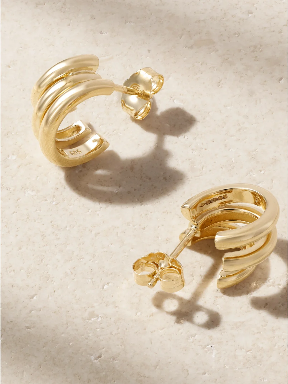 Close-up detail of the By Pariah Classic 14-karat Recycled Gold Hoop Earrings