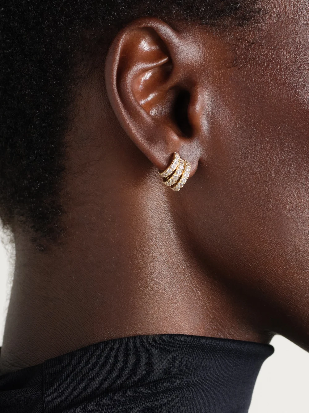 By Pariah Classic 14-karat Recycled Gold, Sapphire and Diamond Hoop Earrings, styled view