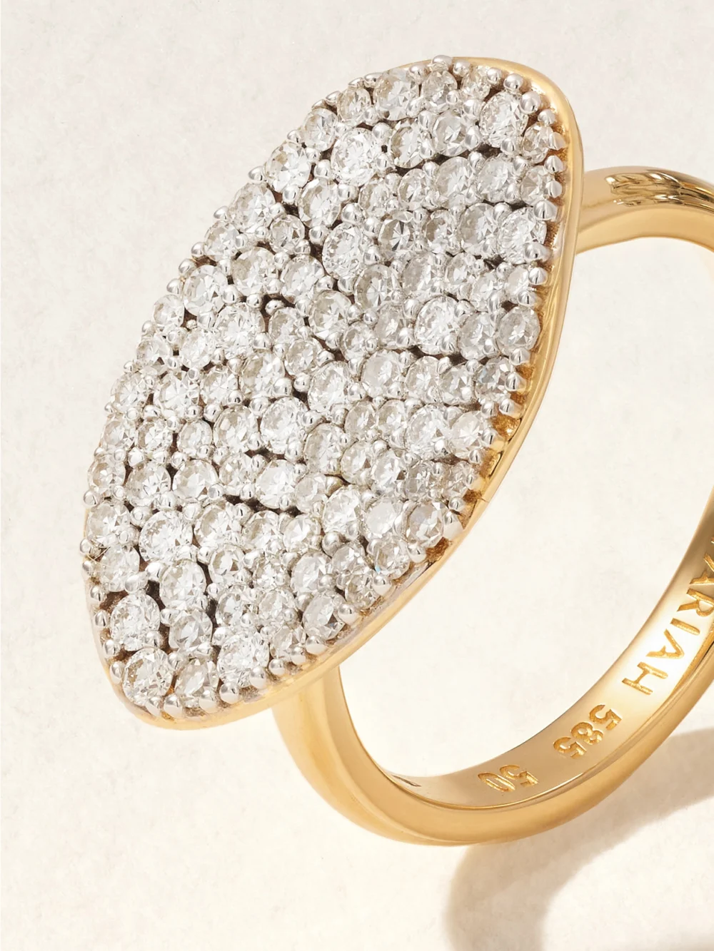 Close-up detail of the By Pariah Cluster Rhodium-plated 14-karat Recycled Gold Diamond Ring
