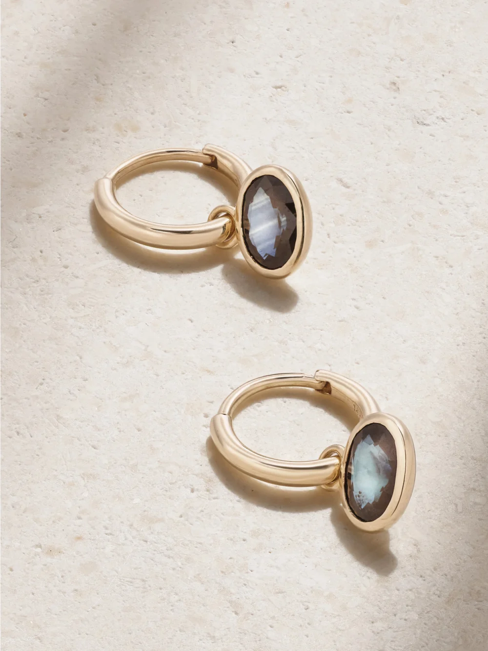 By Pariah Orbit 14-karat Recycled Gold Sapphire Hoop Earrings in blue