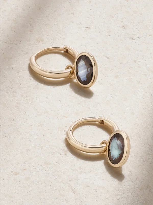 By Pariah Orbit 14-karat Recycled Gold Sapphire Hoop Earrings