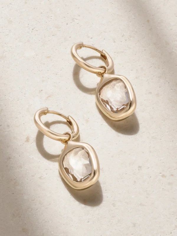 By Pariah Orbit Prism 14-karat Recycled Gold Topaz Hoop Earrings
