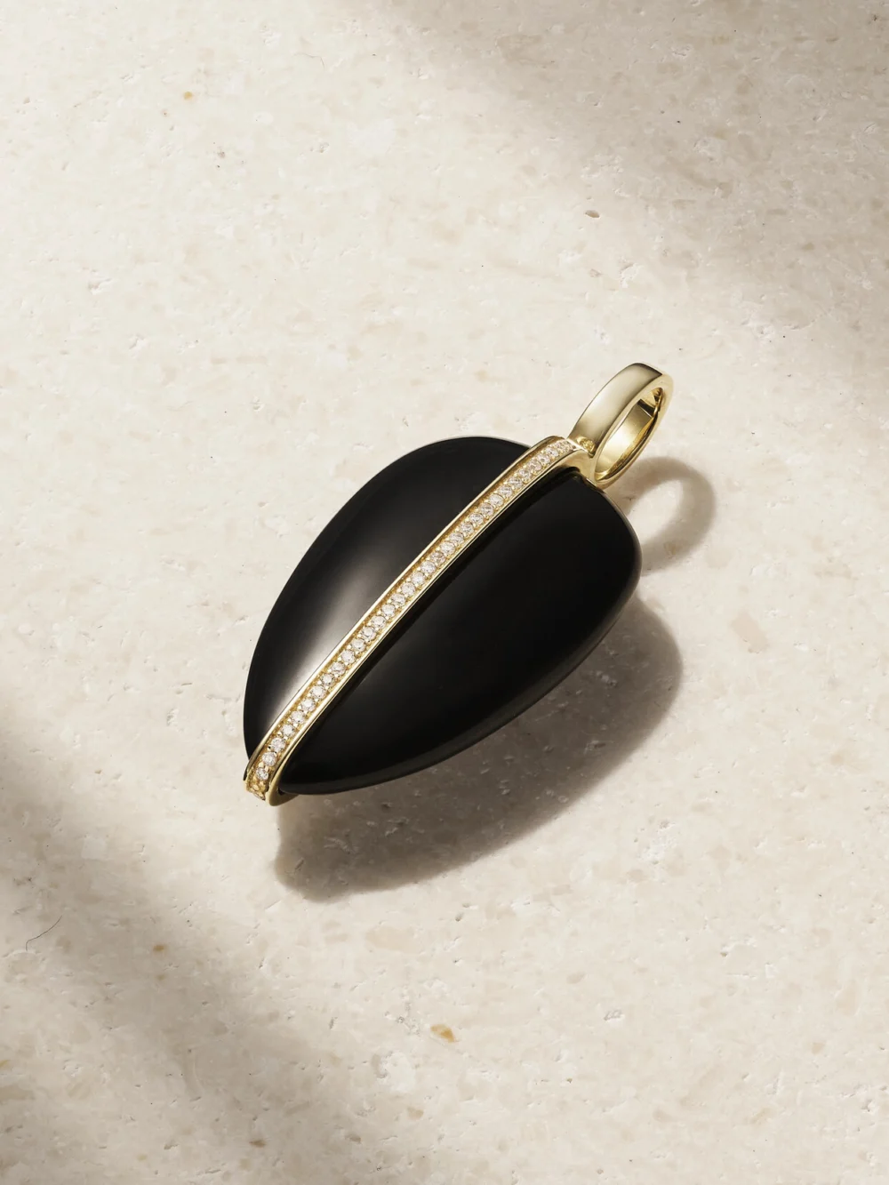 By Pariah Pebble 14-karat Recycled Gold, Onyx and Diamond Pendant in black