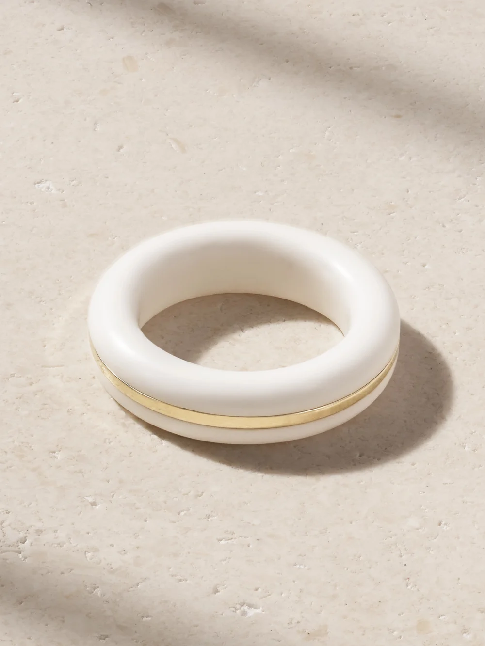 Back view of the By Pariah The Essential Stacking 14-karat Recycled Gold Agate Ring