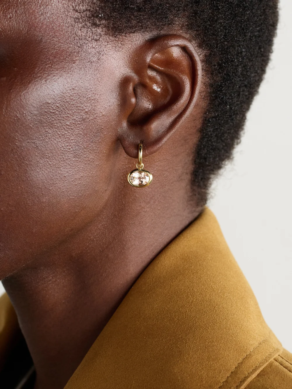 By Pariah Xl Orbit 14-karat Recycled Gold Morganite Hoop Earrings, styled view