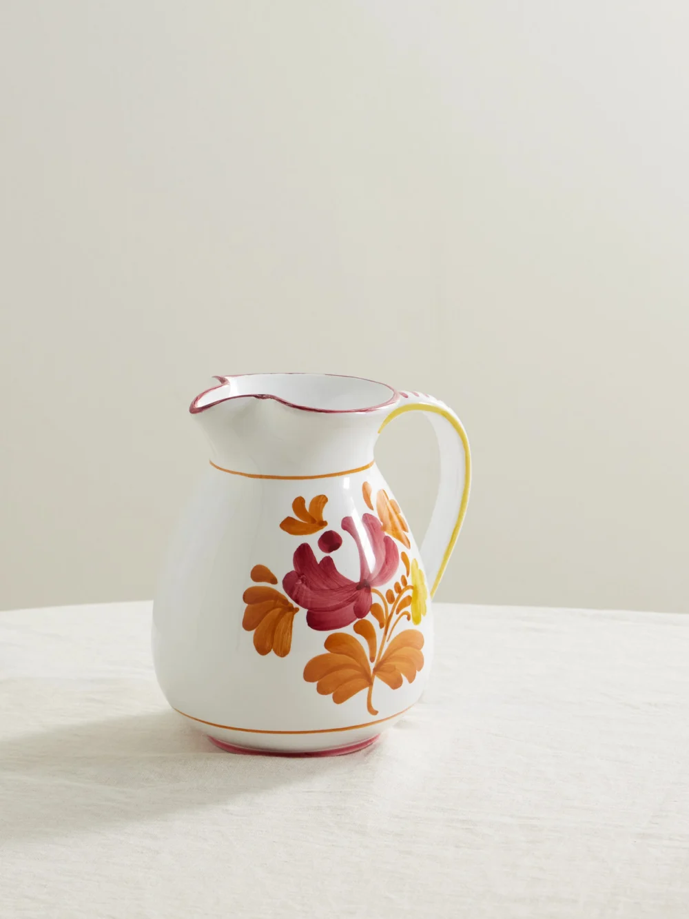 Cabana Blossom Painted Ceramic Jug in multi