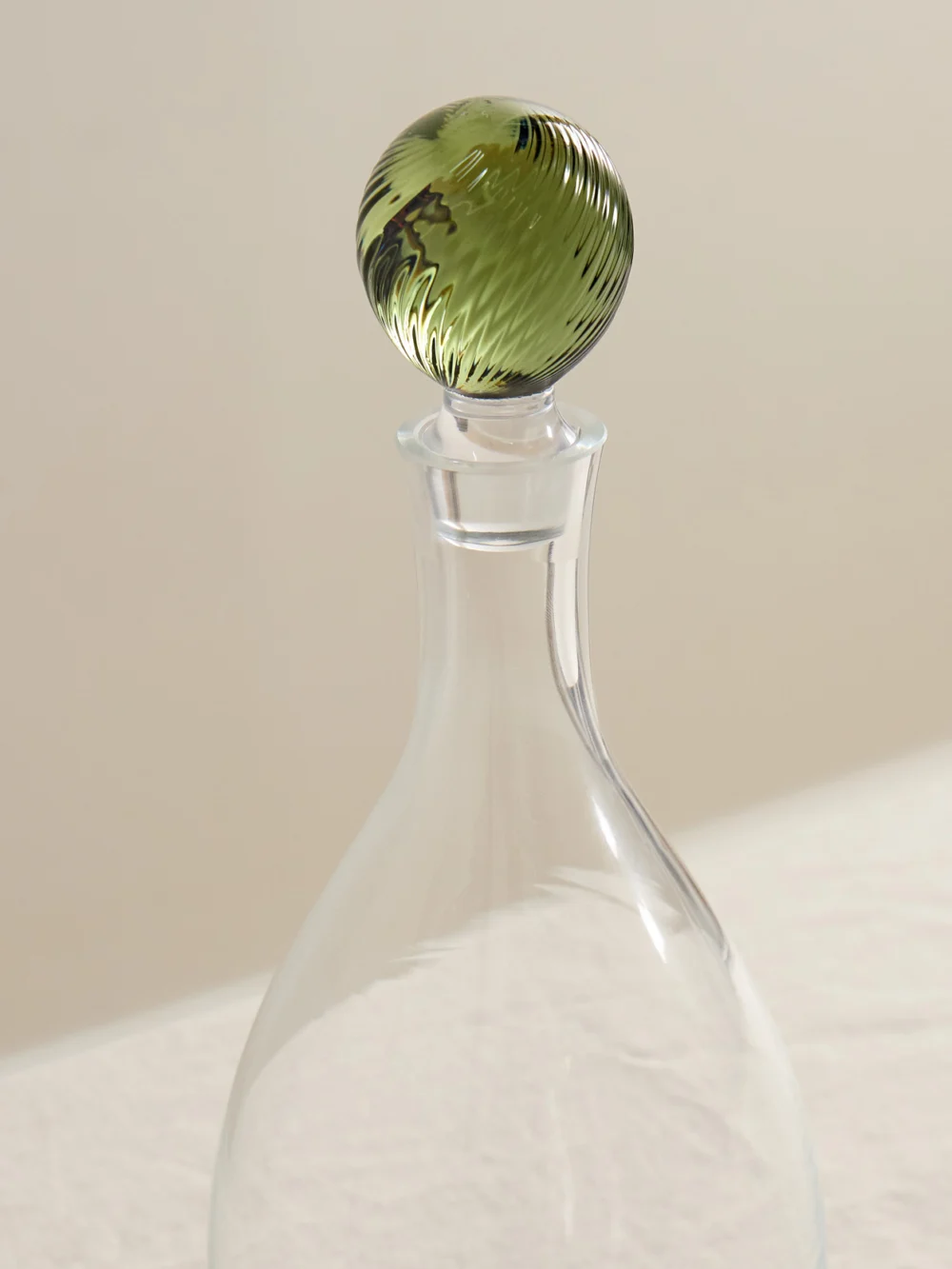 Close-up detail of the Cabana Demetra Large Glass Bottle