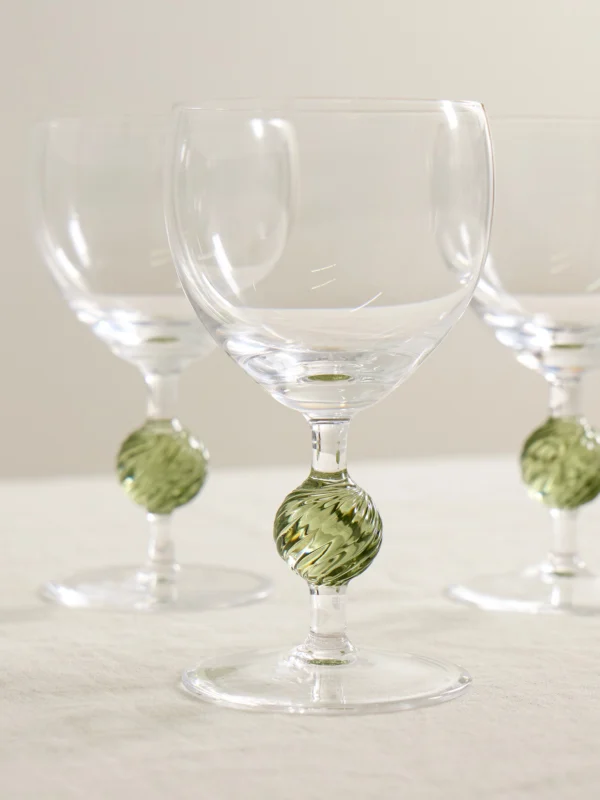 Close-up detail of the Cabana Demetra Set of Four Wine Glasses