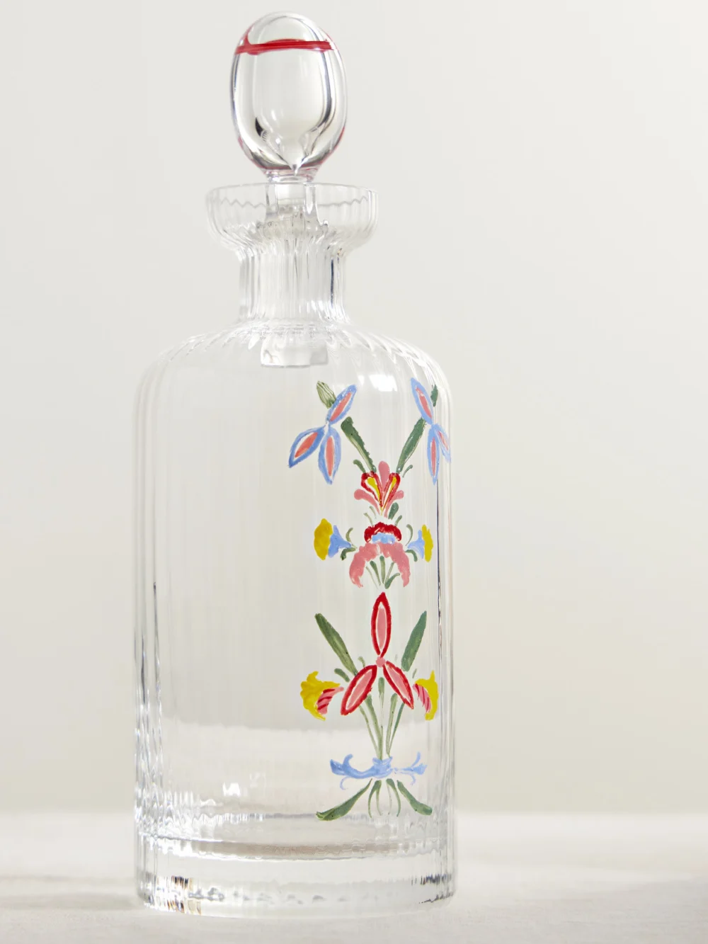 Close-up detail of the Cabana Painted Glass Bottle