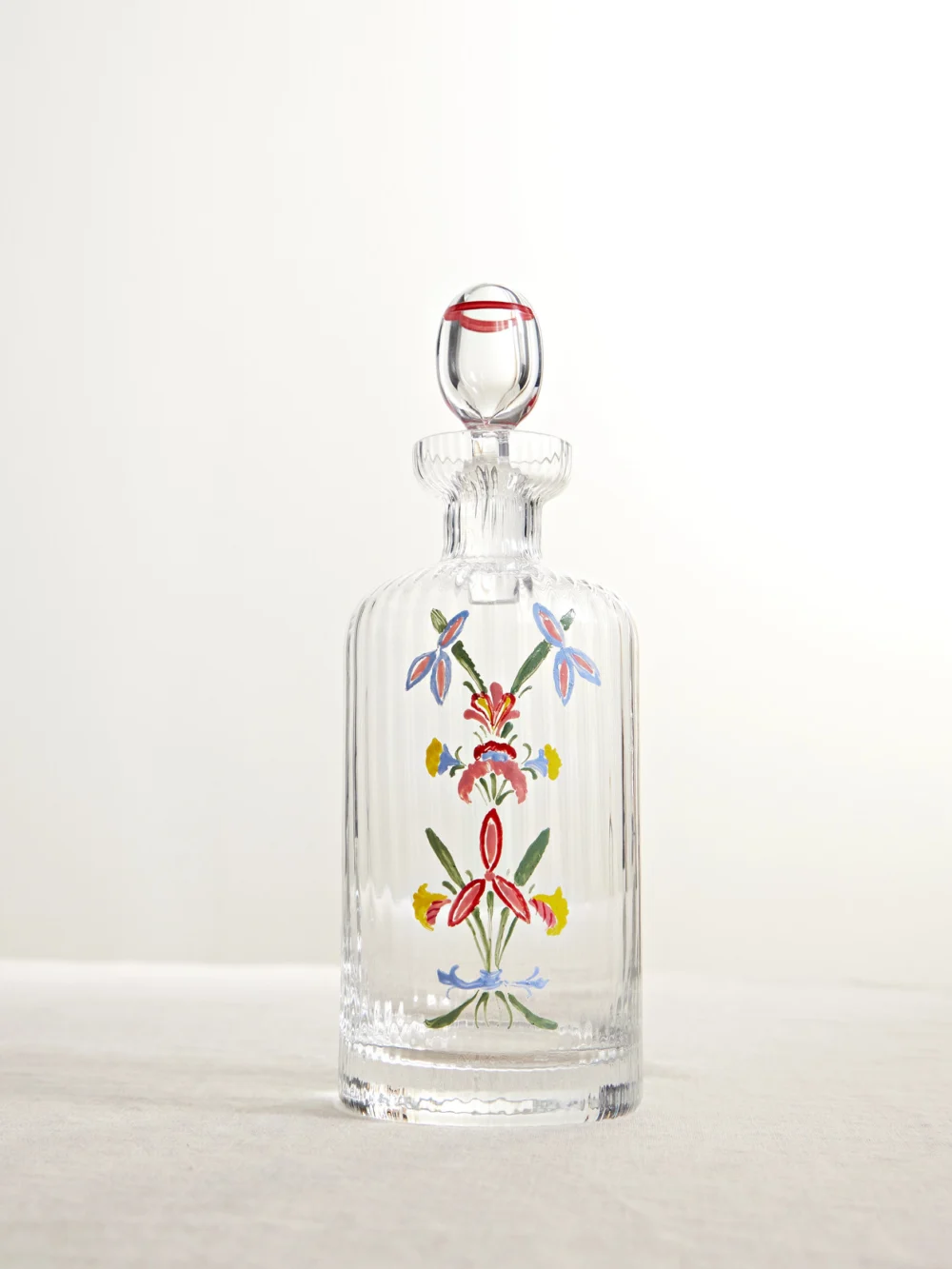 Cabana Painted Glass Bottle in clear