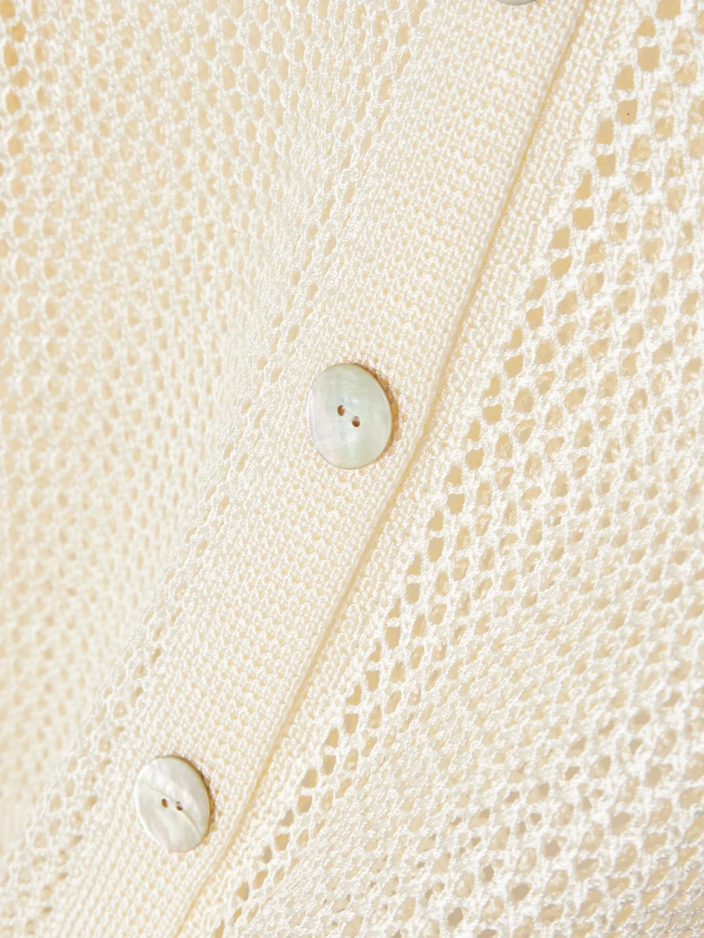 Close-up detail of the Calle Del Mar Crocheted Cardigan
