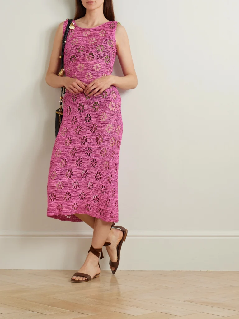 Calle Del Mar Crocheted Midi Dress