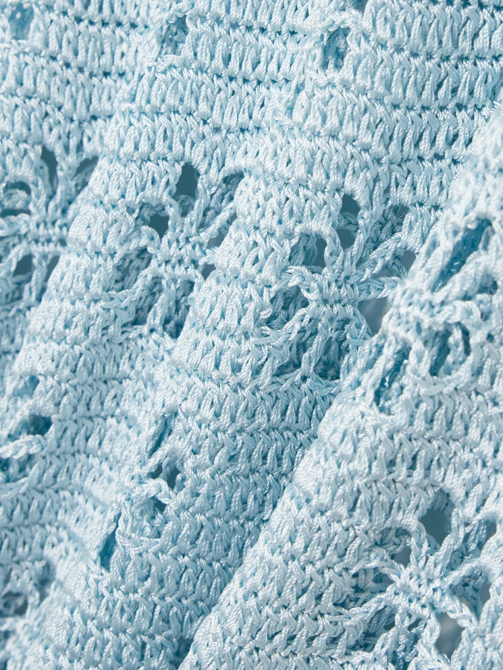 Close-up detail of the Calle Del Mar Crocheted Midi Skirt