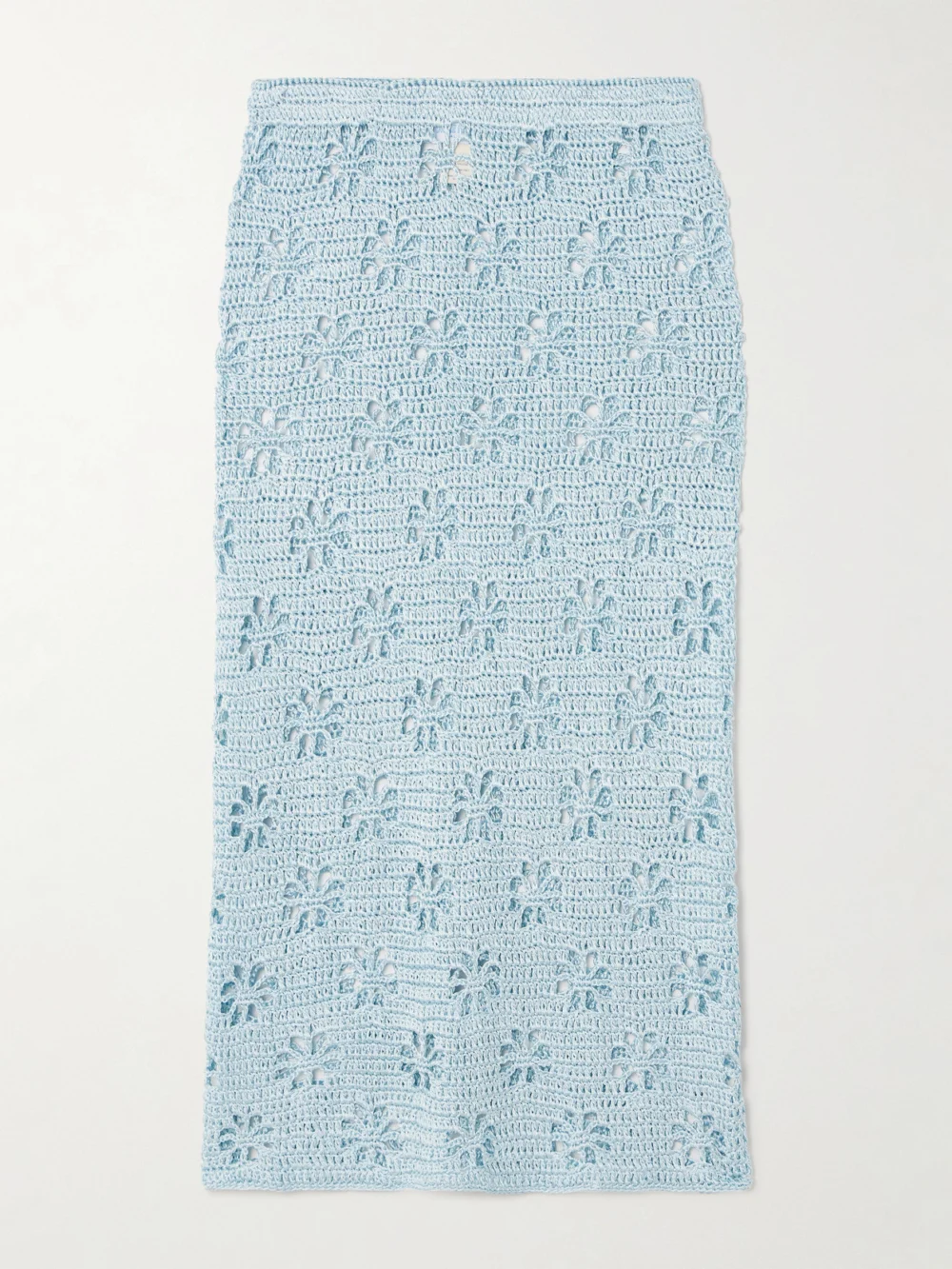 Calle Del Mar Crocheted Midi Skirt in light blue